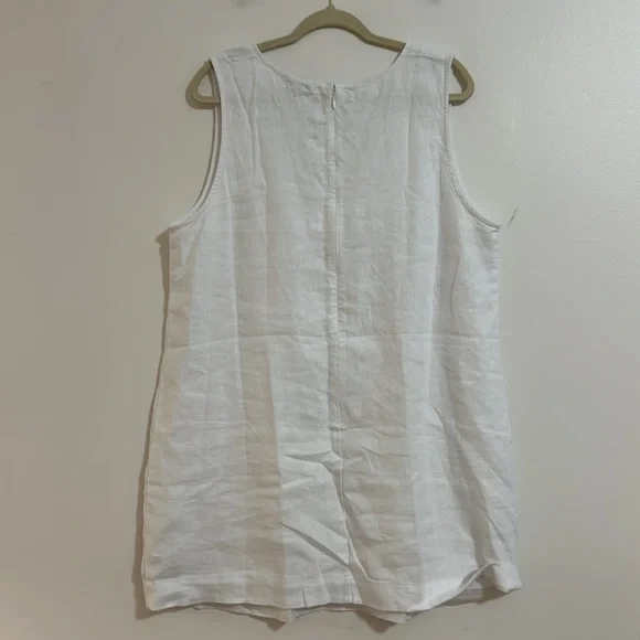 Madewell The Ariana V-Neck Mini Dress Linen White Sleeveless Size XXL - Picture 5 of 5